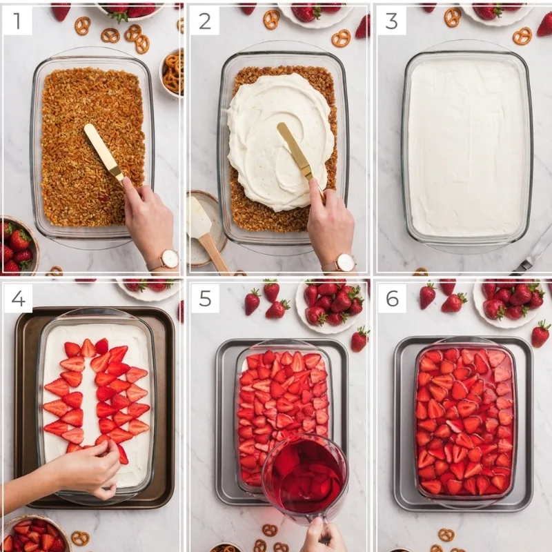 Step by step preparation for strawberry dessert