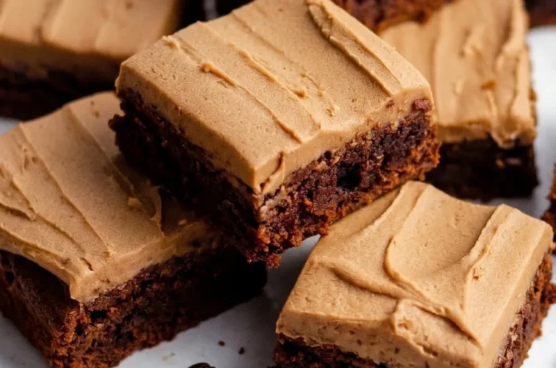 Fudgy Coffee Brownies with Rich Mocha Frosting