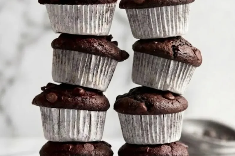 Ultra-Moist Double Chocolate Banana Muffins